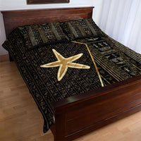 Egypt Seba Quilt Bed Set Ancient Mythology Golden Star Royal