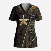 Egypt Seba Scrub Top Ancient Mythology Golden Star Royal
