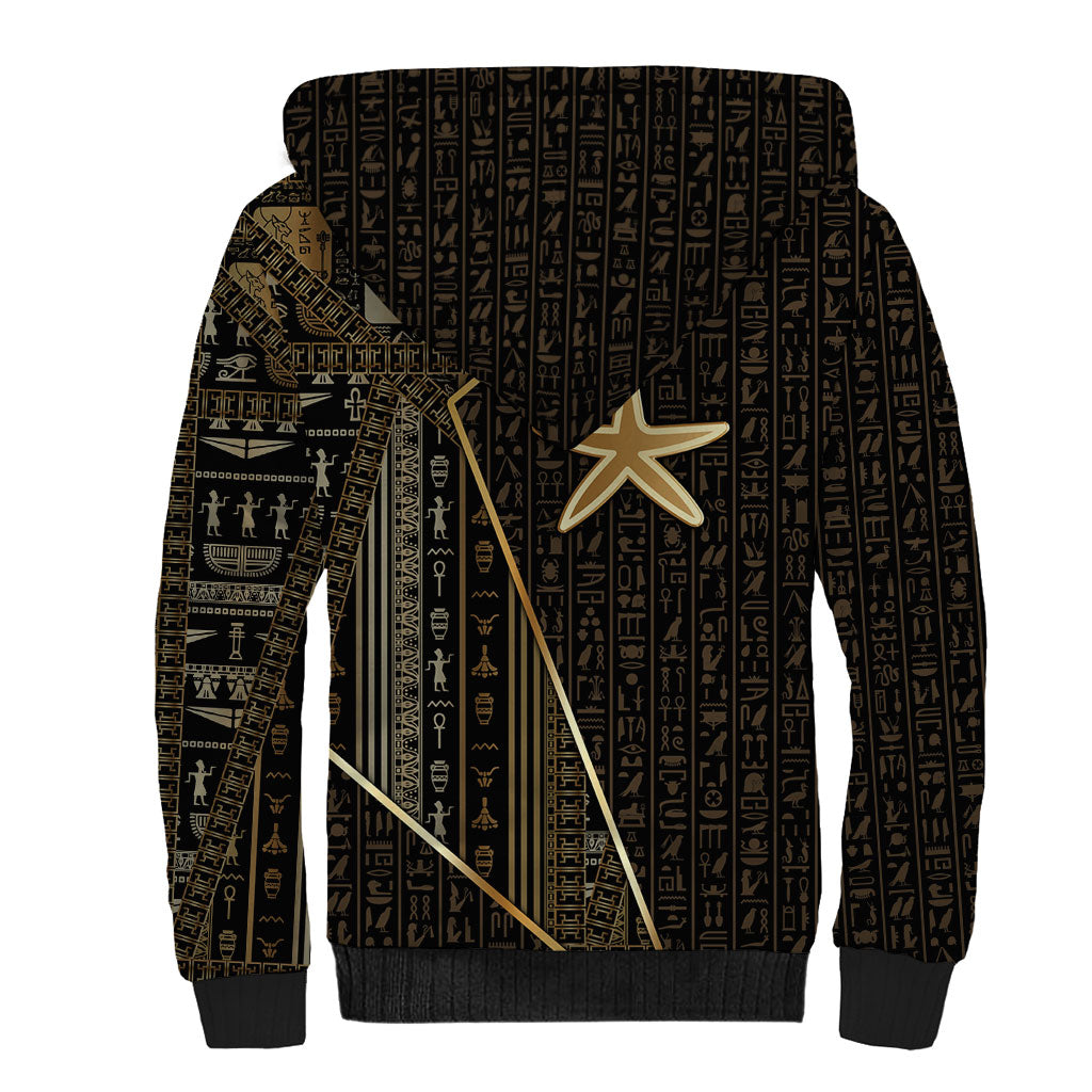 Egypt Seba Sherpa Hoodie Ancient Mythology Golden Star Royal