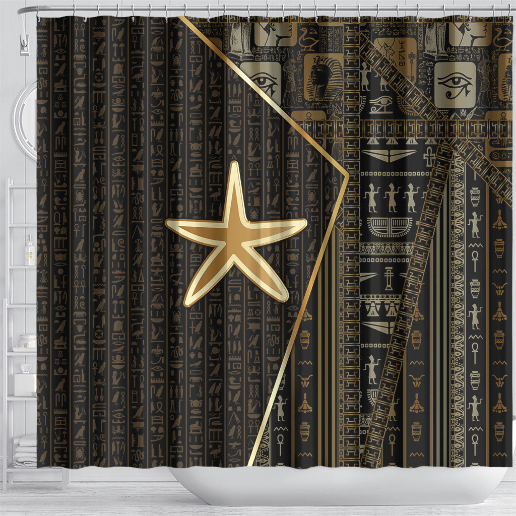 Egypt Seba Shower Curtain Ancient Mythology Golden Star Royal