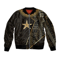 Egypt Seba Sleeve Zip Bomber Jacket Ancient Mythology Golden Star Royal