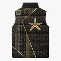 Egypt Seba Sleeveless Puffer Jacket Ancient Mythology Golden Star Royal