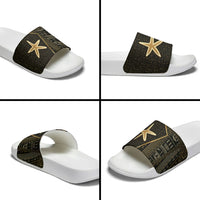 Egypt Seba Slide Sandals Ancient Mythology Golden Star Royal