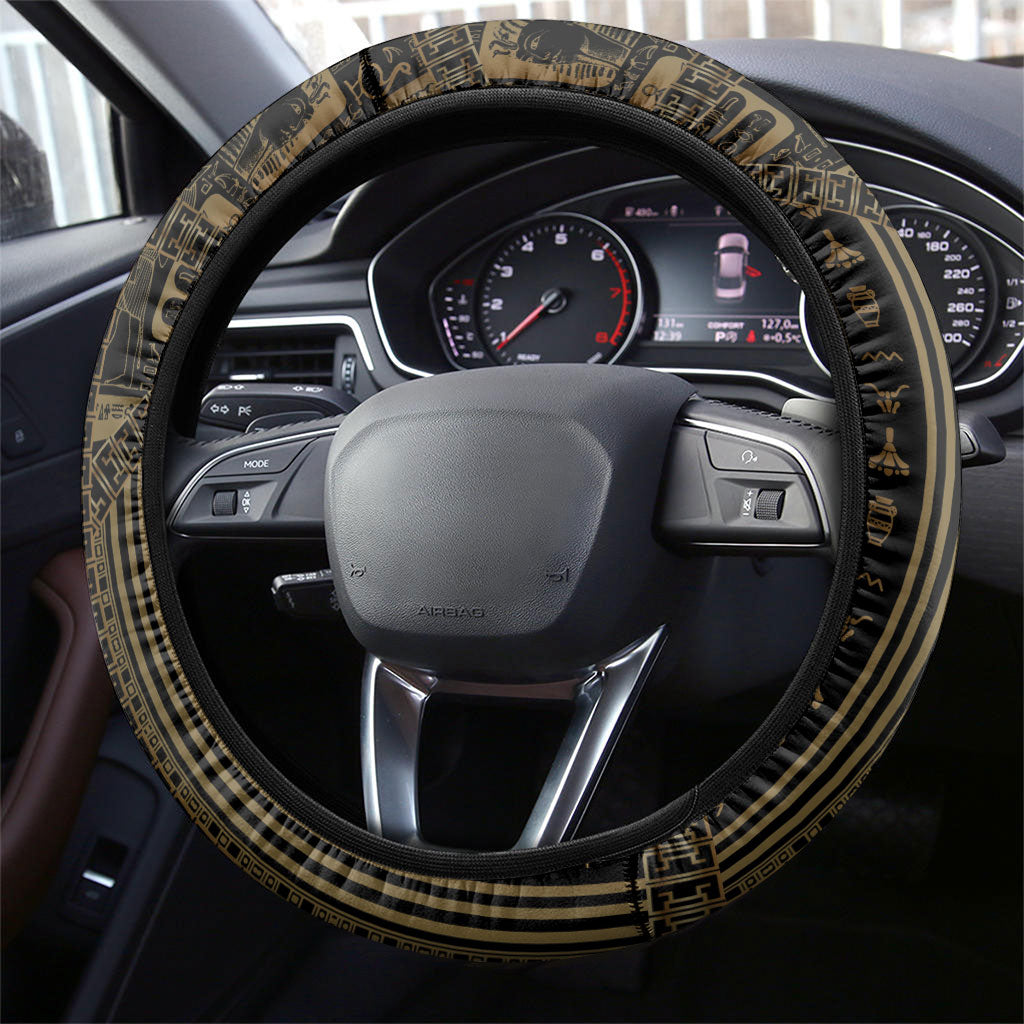 Egypt Seba Steering Wheel Cover Ancient Mythology Golden Star Royal