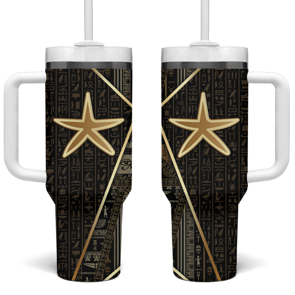 Egypt Seba Tumbler With Handle Ancient Mythology Golden Star Royal
