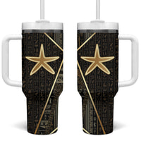 Egypt Seba Tumbler With Handle Ancient Mythology Golden Star Royal