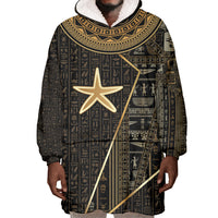Egypt Seba Wearable Blanket Hoodie Ancient Mythology Golden Star Royal