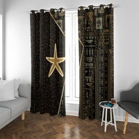 Egypt Seba Window Curtain Ancient Mythology Golden Star Royal