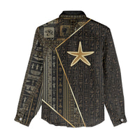 Egypt Seba Women Casual Shirt Ancient Mythology Golden Star Royal