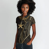 Egypt Seba Women Polo Shirt Ancient Mythology Golden Star Royal