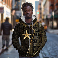 Egypt Seba Zip Hoodie Ancient Mythology Golden Star Royal