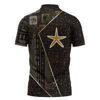 Egypt Seba Zipper Polo Shirt Ancient Mythology Golden Star Royal