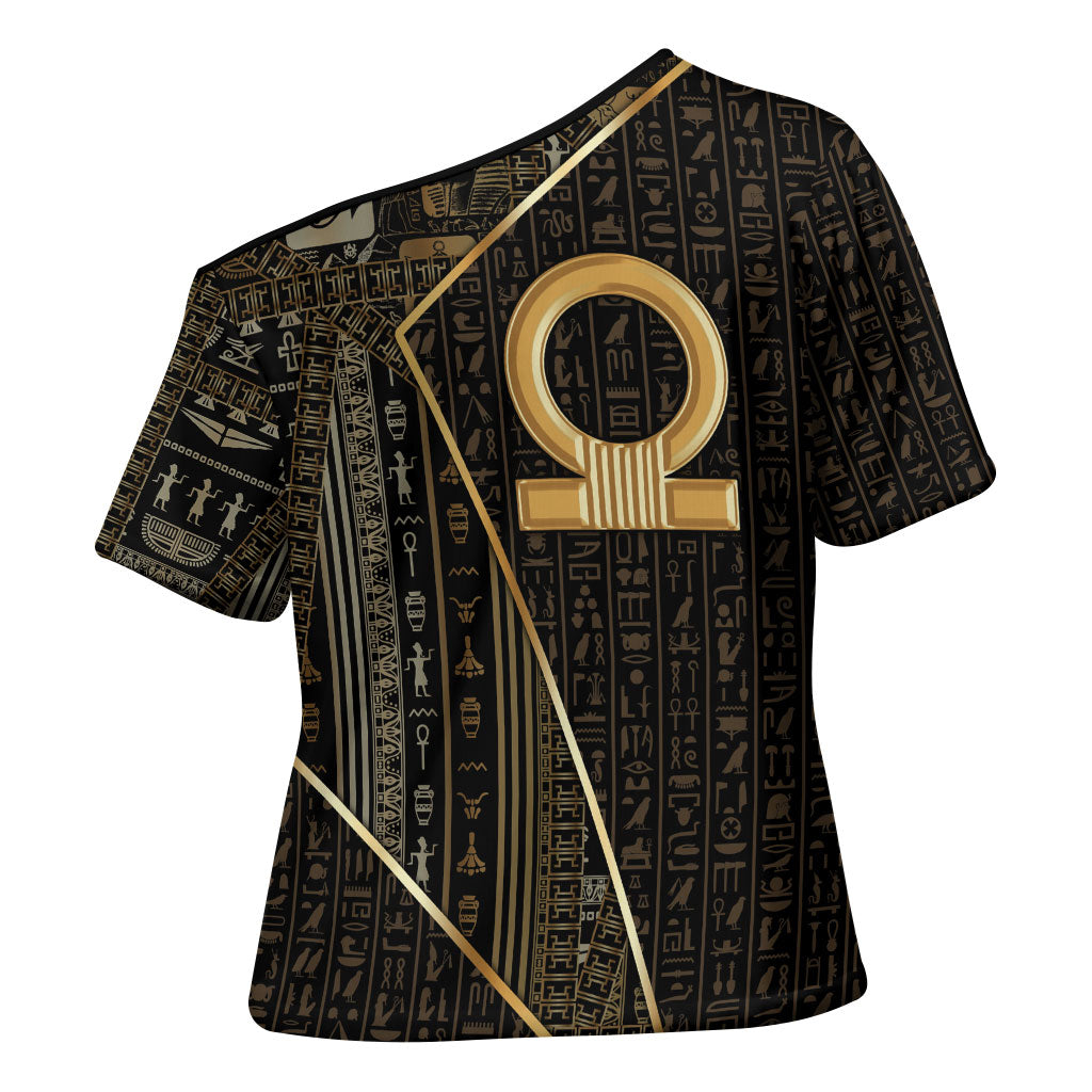 Egypt Shen Ring Cross Shoulder Shirt Ancient Mythology Eternally Protecting