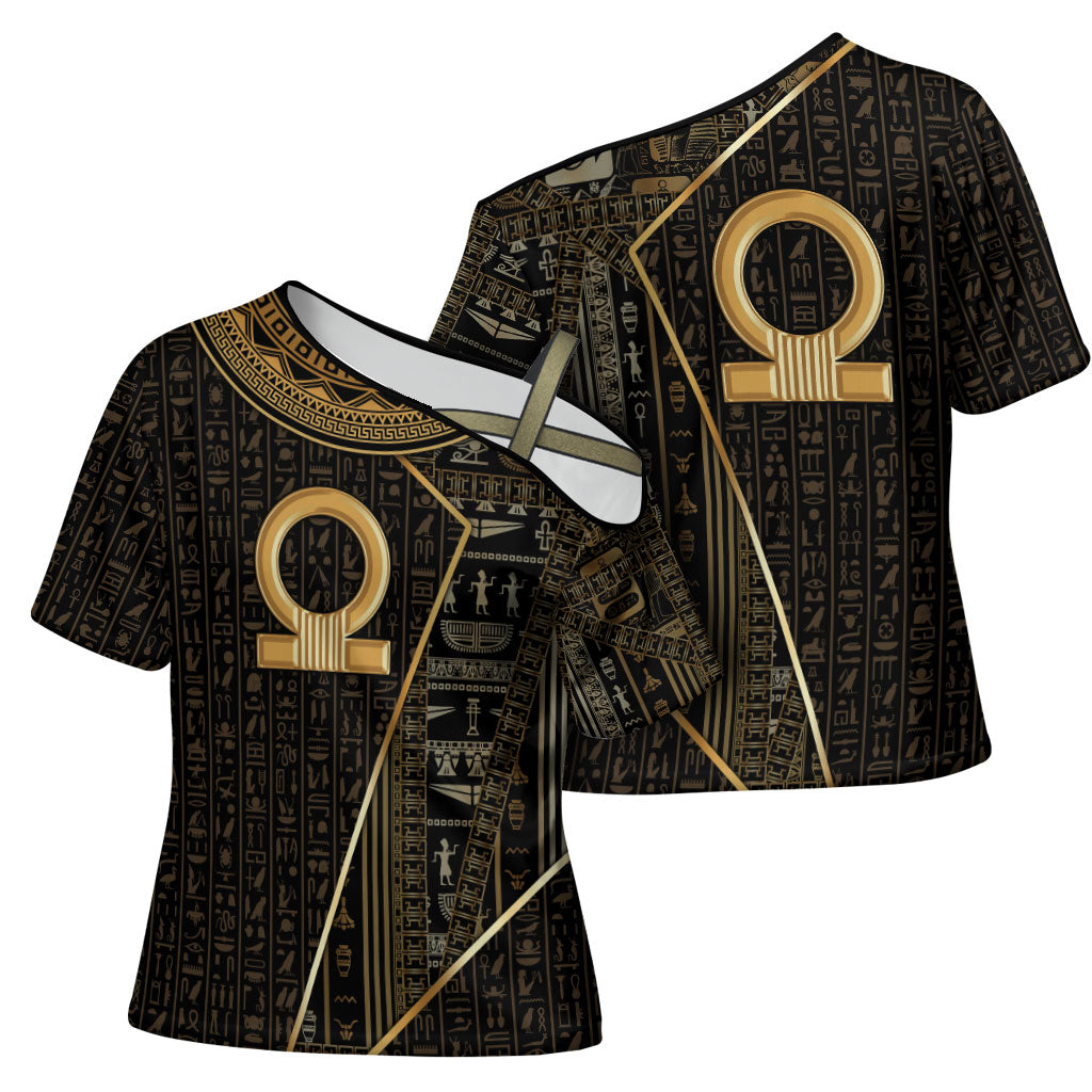 Egypt Shen Ring Cross Shoulder Shirt Ancient Mythology Eternally Protecting