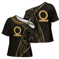 Egypt Shen Ring Cross Shoulder Shirt Ancient Mythology Eternally Protecting