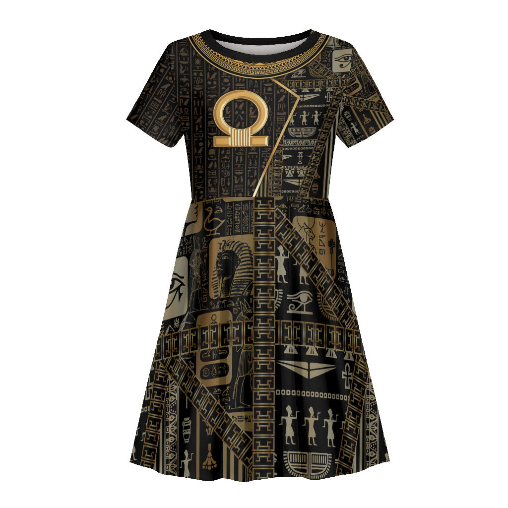 Egypt Shen Ring Kid Short Sleeve Dress Ancient Mythology Eternally Protecting