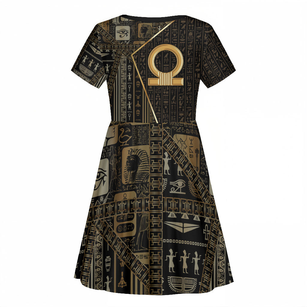 Egypt Shen Ring Kid Short Sleeve Dress Ancient Mythology Eternally Protecting