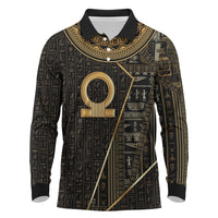 Egypt Shen Ring Long Sleeve Polo Shirt Ancient Mythology Eternally Protecting