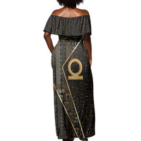 Egypt Shen Ring Off Shoulder Maxi Dress Ancient Mythology Eternally Protecting