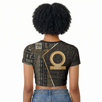 Egypt Shen Ring Raglan Cropped T shirt Ancient Mythology Eternally Protecting