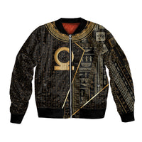Egypt Shen Ring Sleeve Zip Bomber Jacket Ancient Mythology Eternally Protecting