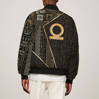 Egypt Shen Ring Sleeve Zip Bomber Jacket Ancient Mythology Eternally Protecting