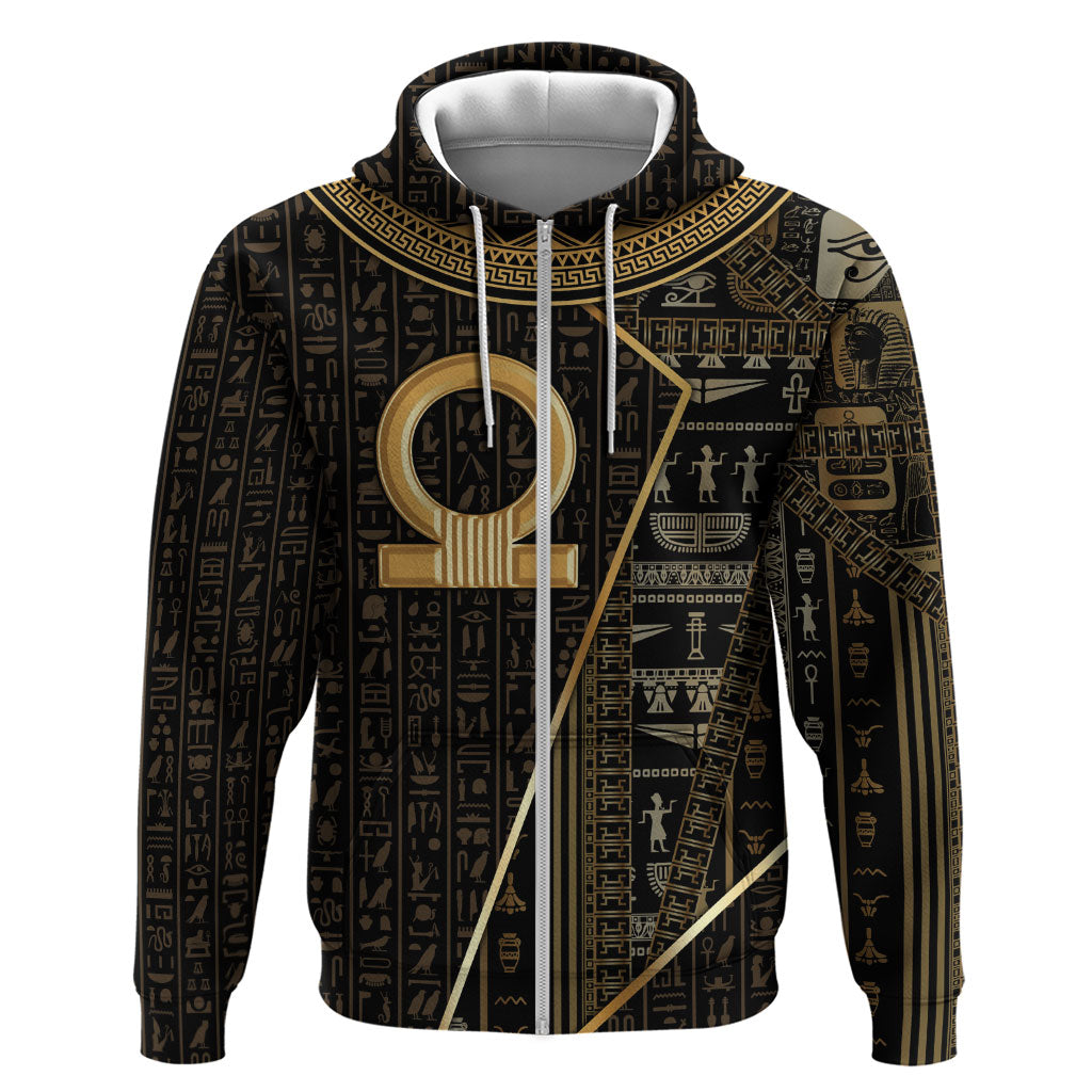 Egypt Shen Ring Zip Hoodie Ancient Mythology Eternally Protecting