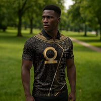 Egypt Shen Ring Zipper Polo Shirt Ancient Mythology Eternally Protecting