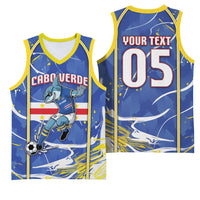 Custom Cape Verde Basketball Jersey Blue Shark National Flag
