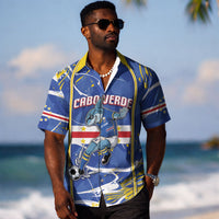 Custom Cape Verde Hawaiian Shirt Blue Shark National Flag