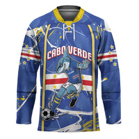 Custom Cape Verde Hockey Jersey Blue Shark National Flag