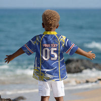 Custom Cape Verde Kid Hawaiian Shirt Blue Shark National Flag