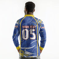 Custom Cape Verde Long Sleeve Polo Shirt Blue Shark National Flag