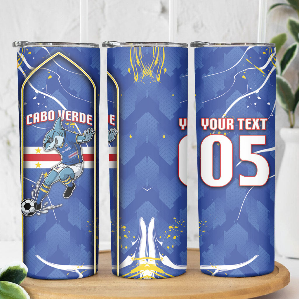 Custom Cape Verde Skinny Tumbler Blue Shark National Flag