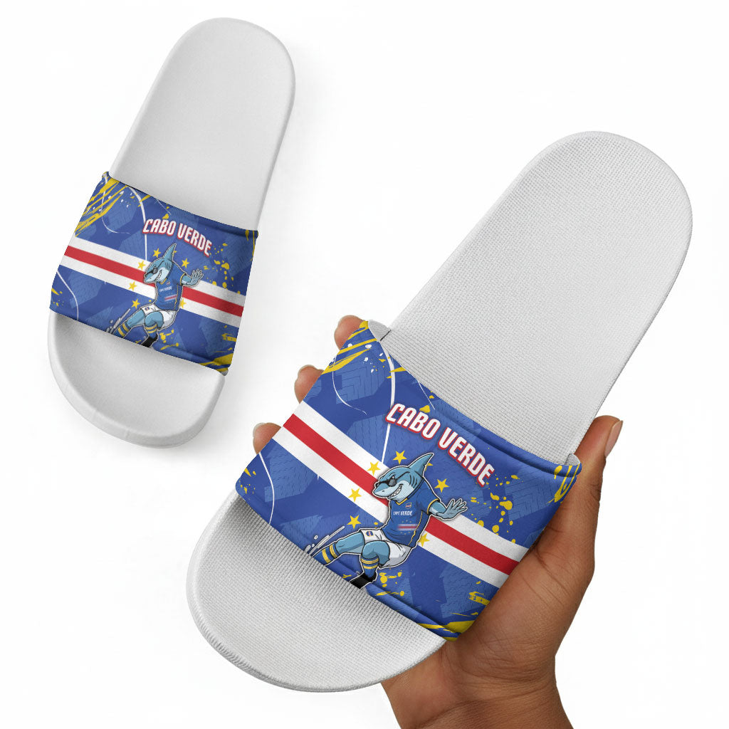 Cape Verde Slide Sandals Blue Shark National Flag