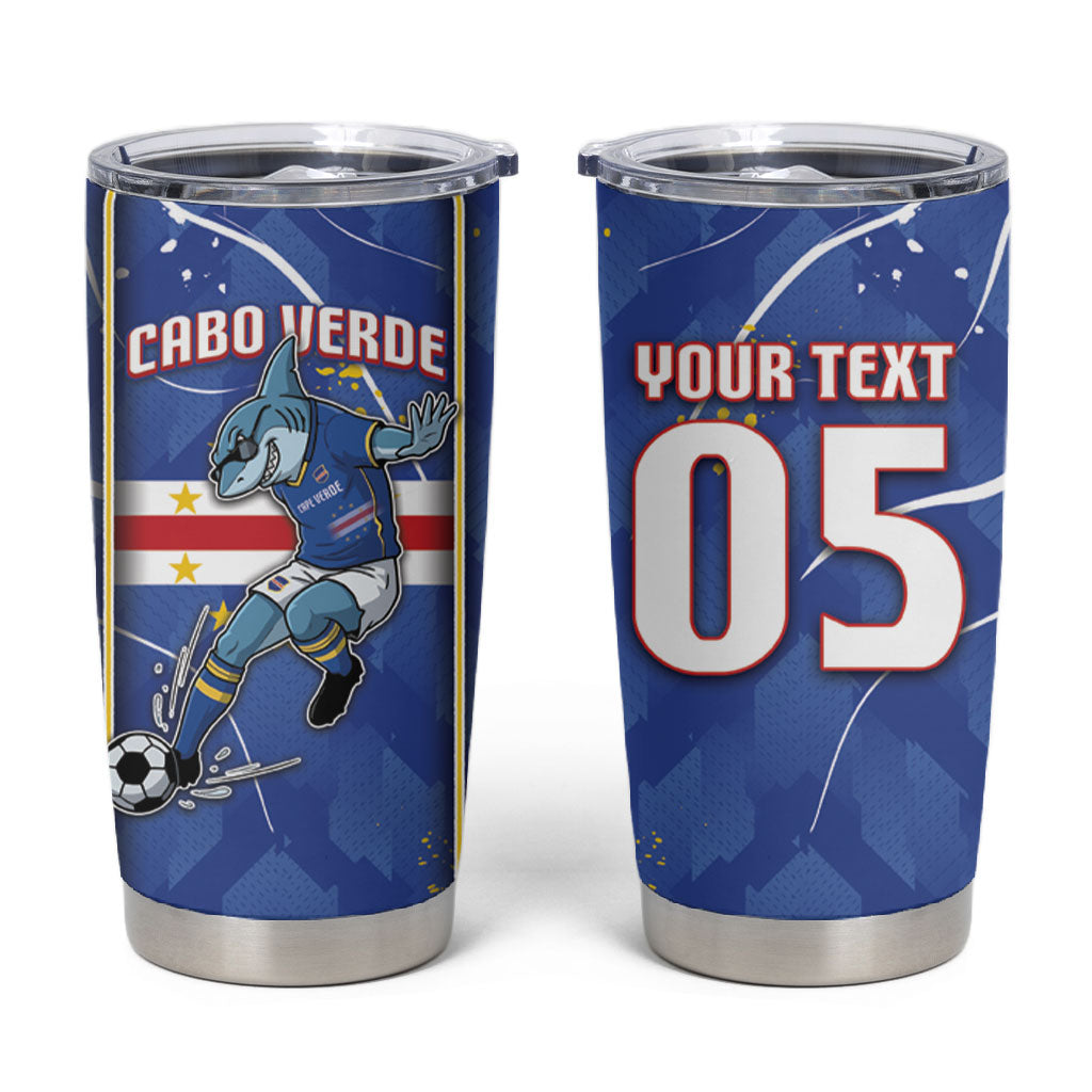Custom Cape Verde Tumbler Cup Blue Shark National Flag
