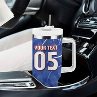 Custom Cape Verde Tumbler With Handle Blue Shark National Flag