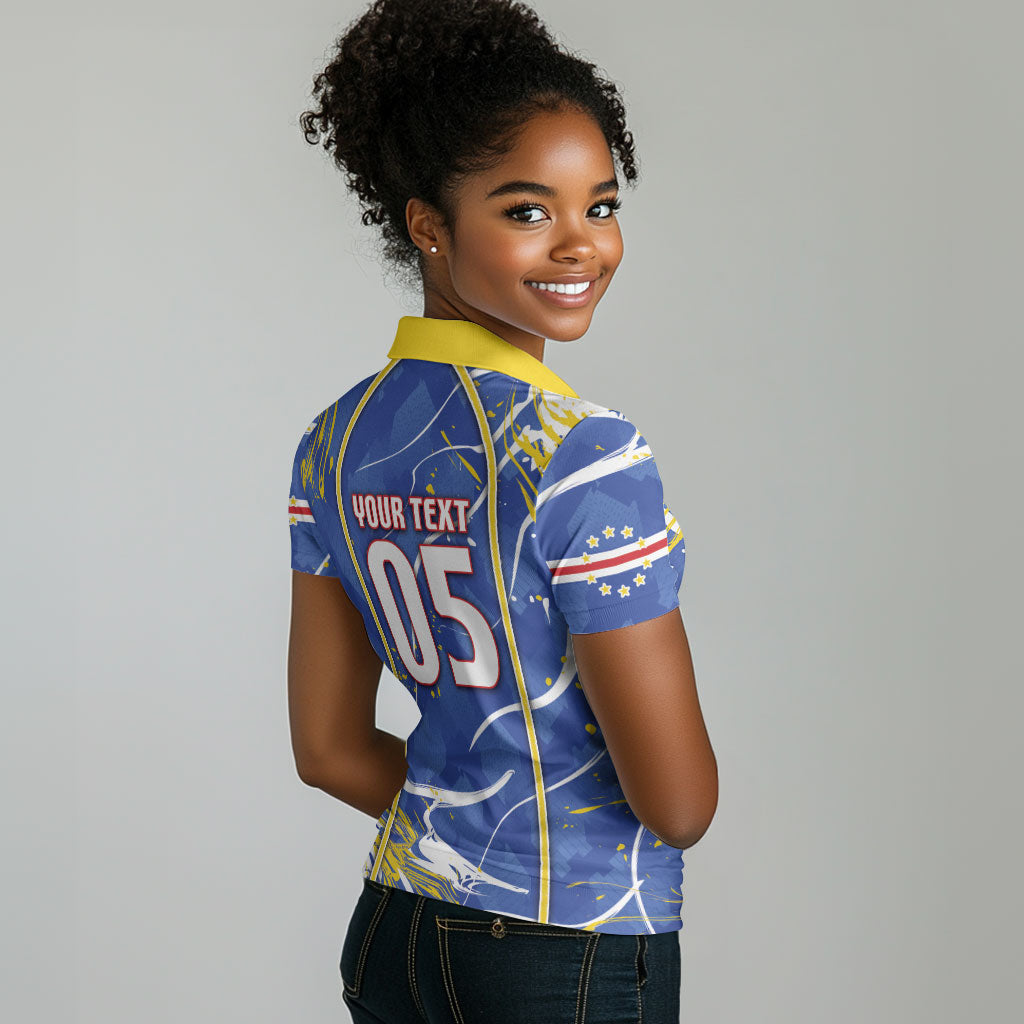 Custom Cape Verde Women Polo Shirt Blue Shark National Flag