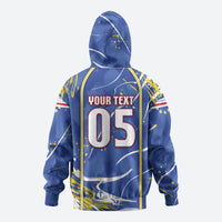 Custom Cape Verde Zip Hoodie Blue Shark National Flag