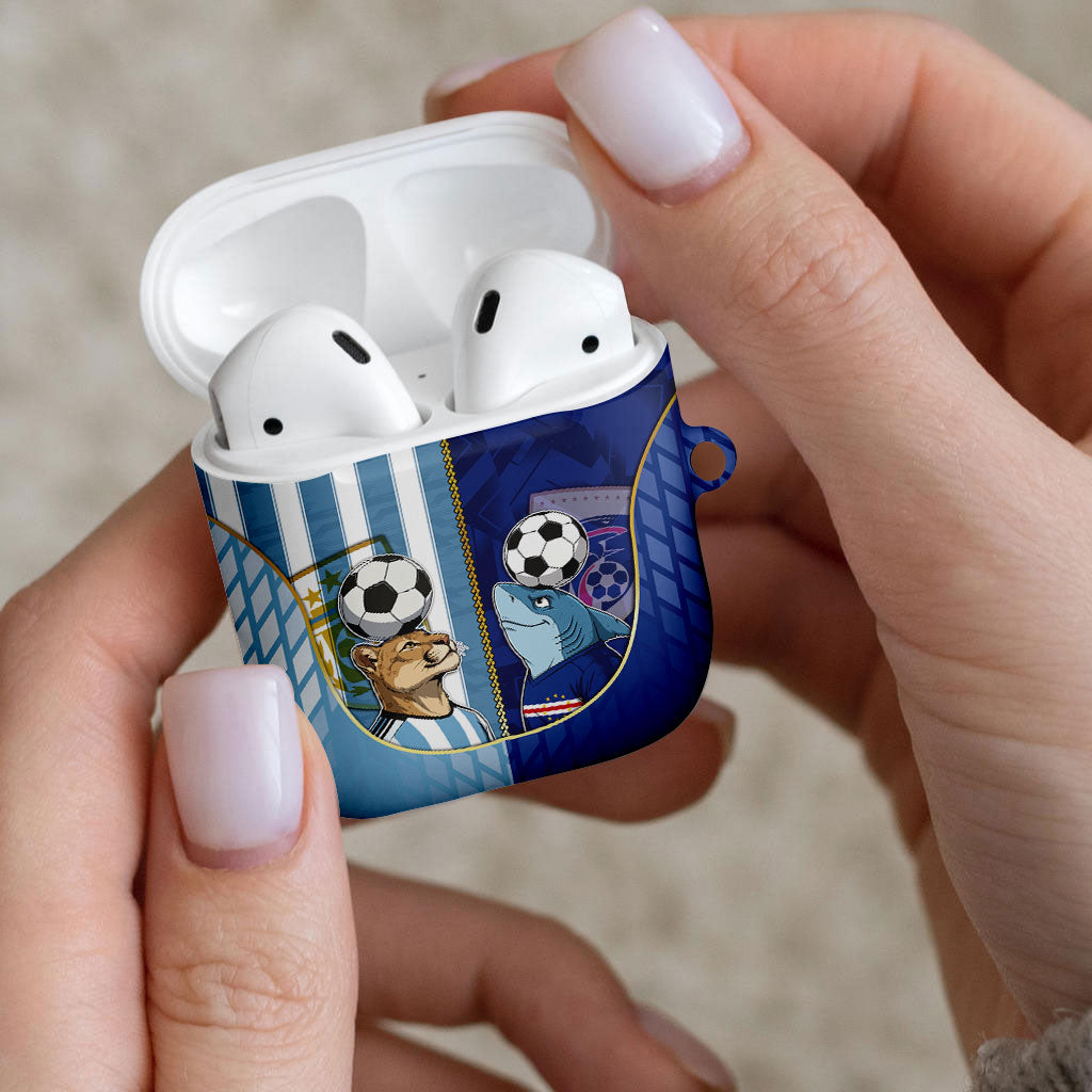 Argentine And Cape Verde Football AirPods Case Split Flag Puma Shark Soccer