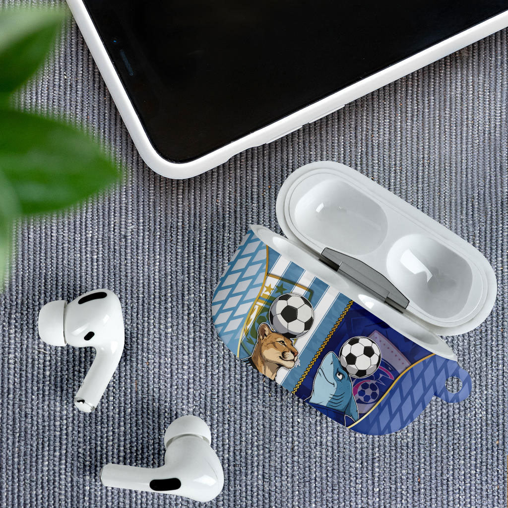 Argentine And Cape Verde Football AirPods Case Split Flag Puma Shark Soccer
