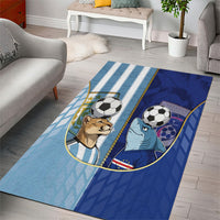 Argentine And Cape Verde Football Area Rug Split Flag Puma Shark Soccer