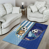 Argentine And Cape Verde Football Area Rug Split Flag Puma Shark Soccer