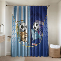 Argentine And Cape Verde Football Bathroom Set Split Flag Puma Shark Soccer
