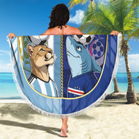 Argentine And Cape Verde Football Beach Blanket Split Flag Puma Shark Soccer