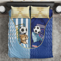 Argentine And Cape Verde Football Bedding Set Split Flag Puma Shark Soccer