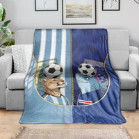 Argentine And Cape Verde Football Blanket Split Flag Puma Shark Soccer