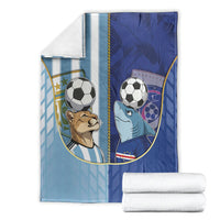 Argentine And Cape Verde Football Blanket Split Flag Puma Shark Soccer