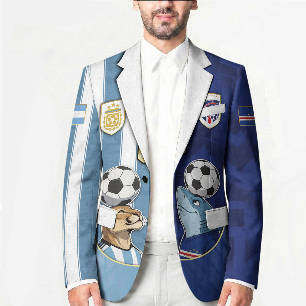 Custom Argentine And Cape Verde Football Blazer Split Flag Puma Shark Soccer