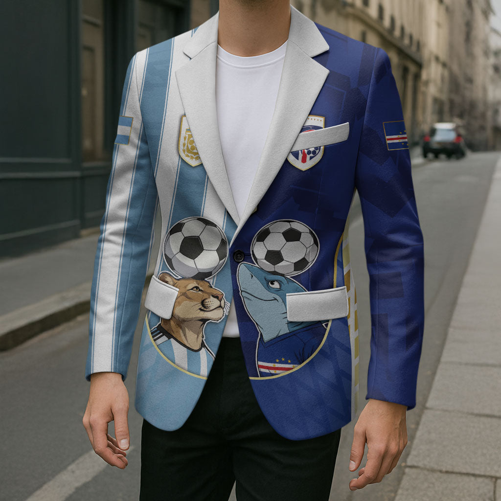 Custom Argentine And Cape Verde Football Blazer Split Flag Puma Shark Soccer